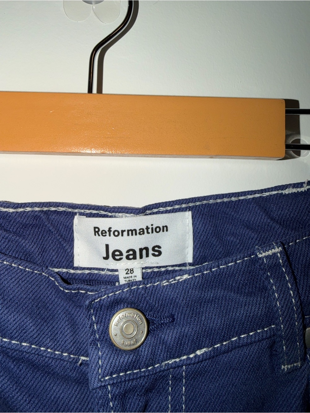Reformation Straight Leg Jeans in Deep Blue - Picture 5 of 9